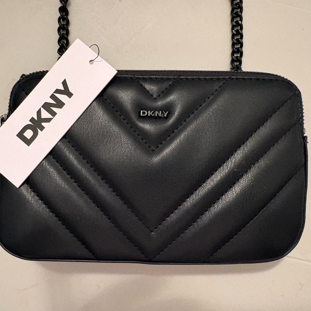 DKNY Black Chevron Crossbody Bag